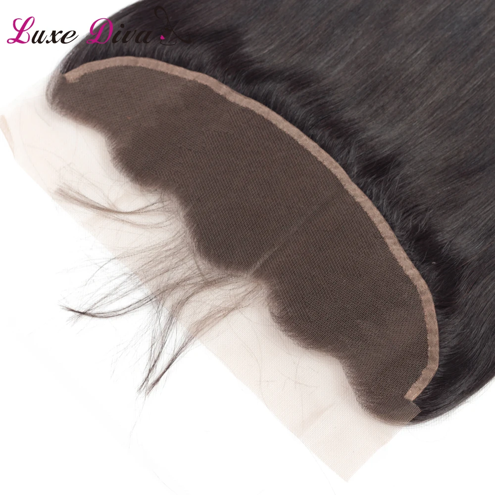 Роскошная Дива прямые волосы для наращивания Фронтальная застежка 13*4 свободная