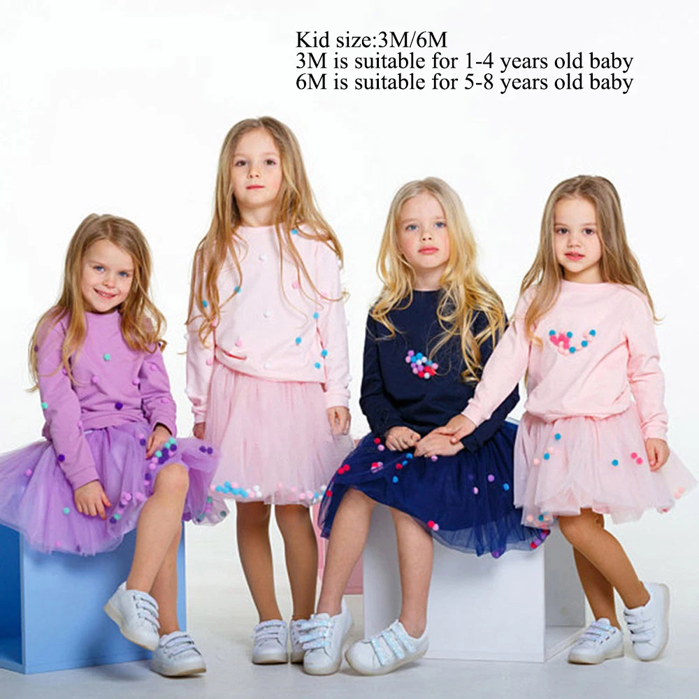 Летняя юбка пачка для новорожденных девочек разноцветная мини с помпоном