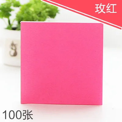 Канцелярские флуоресцентные N раз можно порвать Post-it Примечание студенческие заметки наклейки 100 блокнот - Цвет: Красный