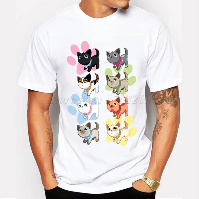 Новая модная мужская футболка с мультяшным принтом животных индивидуальная