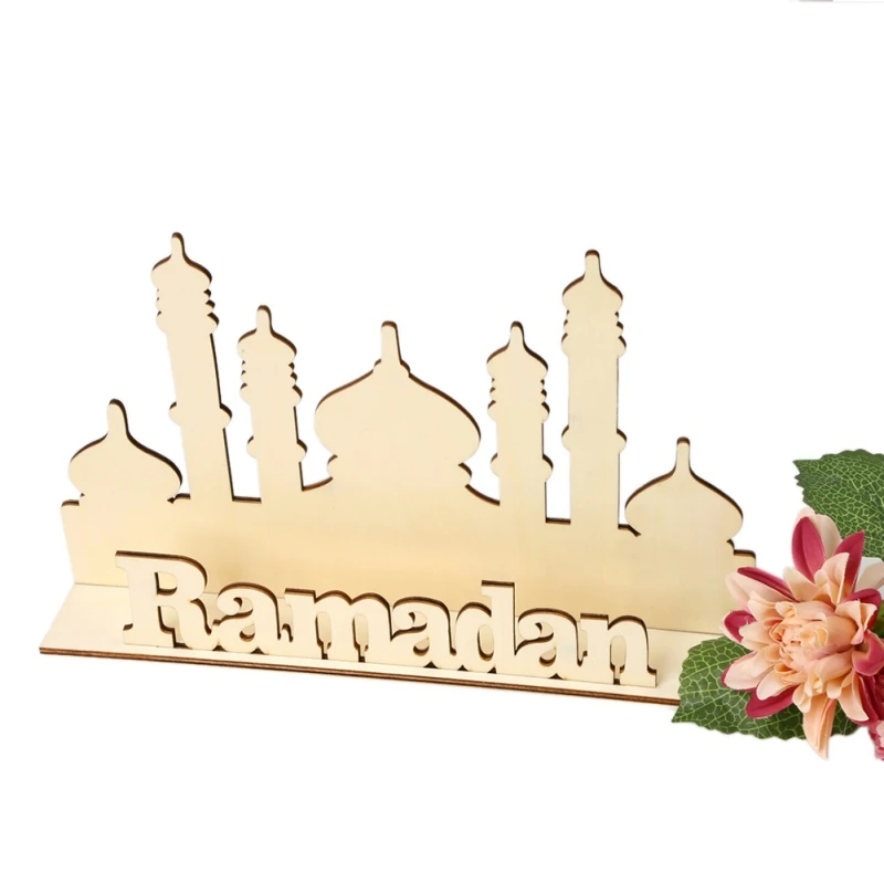 Деревянный знак ИД Мубарак надпись налет настенное искусство рукоделие алфавит