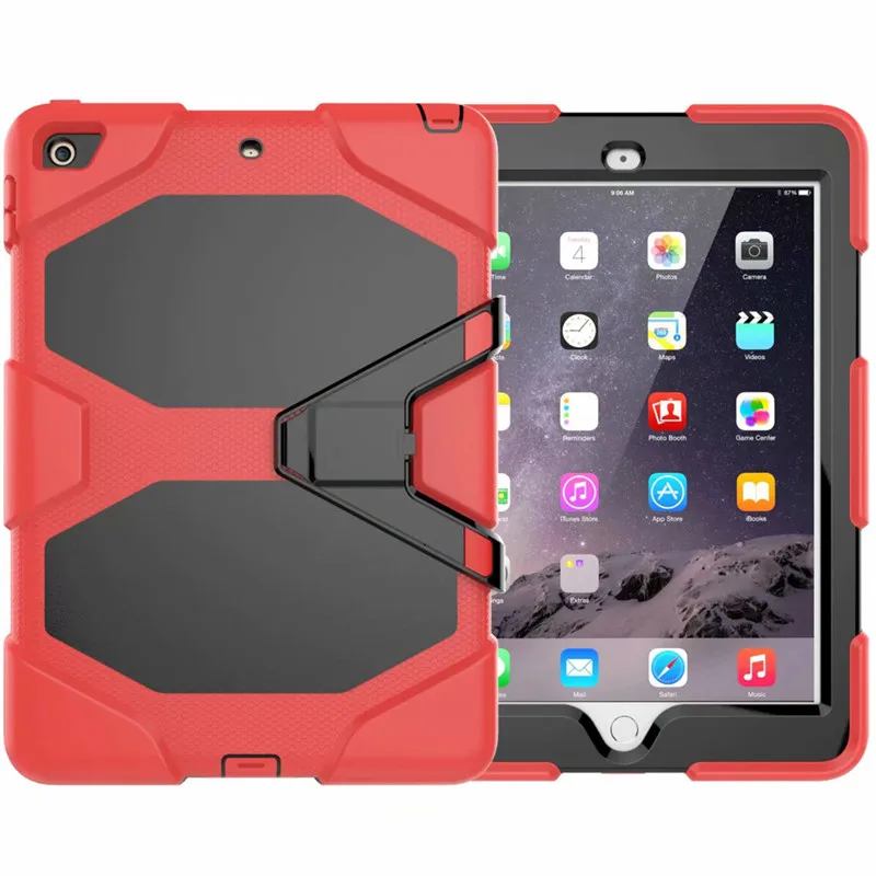 Red Для IPad 2/3/4 9," противоударный Детский защитный чехол для iPad2/3/4 сверхпрочный силиконовый Жесткий чехол с подставкой - Цвет: Red