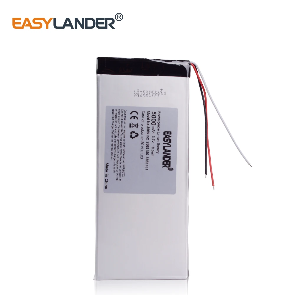 

3 line 1pcs 3263156 3.7V 5000mAh Rechargeable li Polymer Li-ion Battery For 8 inch 9inch Tablet PC CHUWI Hi8 hi8 pro xv8 DVD DVR