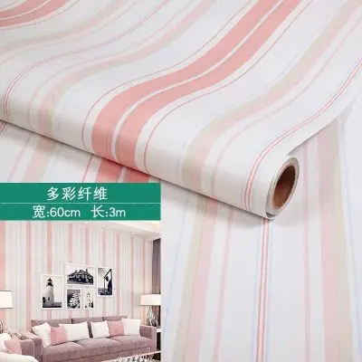 colors stripe Обои самоклеящиеся для спальни Девушки водонепроницаемые теплые Розовые Обои Для общежития настенные наклейки декоративные настольные шкаф мебель - Цвет: colors stripe