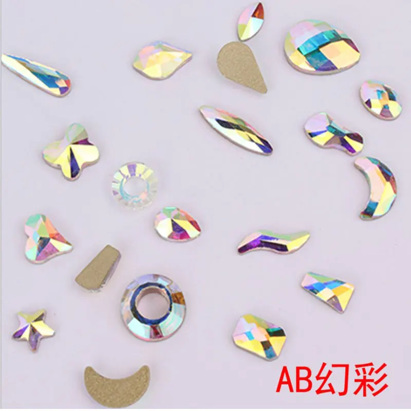 

60pcs Nail flat bottom drill Nail Drill glass water drill DIY nail accessories special-shaped drill sticking drill