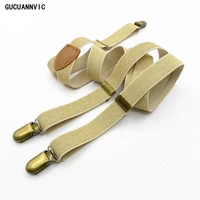 new cool suspender gold silver fashion elastic bracesmen men and women suspenders three wild decorative clip can be adjusted