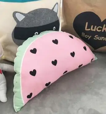Watermelon Декоративные подушки, мультяшная подушка, креативный медведь, утка, арбуз, диванные подушки, игрушки для сна, мягкие плюшевые куклы, подарки для детей, малышей - Цвет: Watermelon