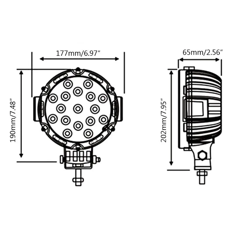 

51W LED Work Light Bar LED Roof Light Inspection Lights Car Spotlights For SUV