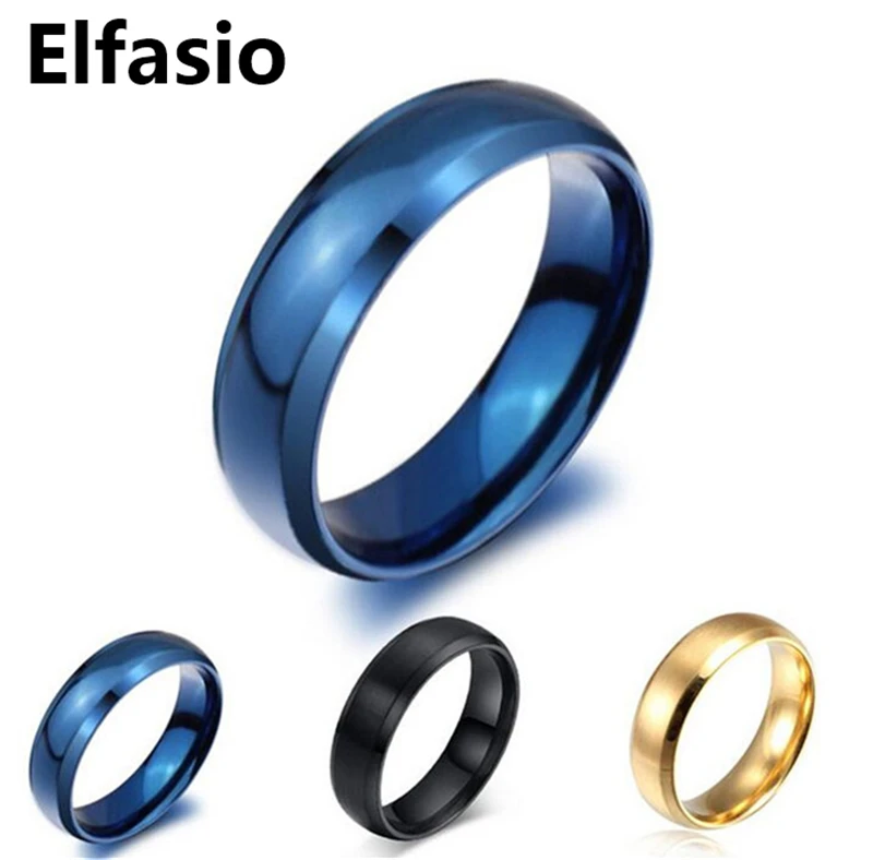 Мужские и женские черные/синие/Золотые титановые кольца из нержавеющей стали