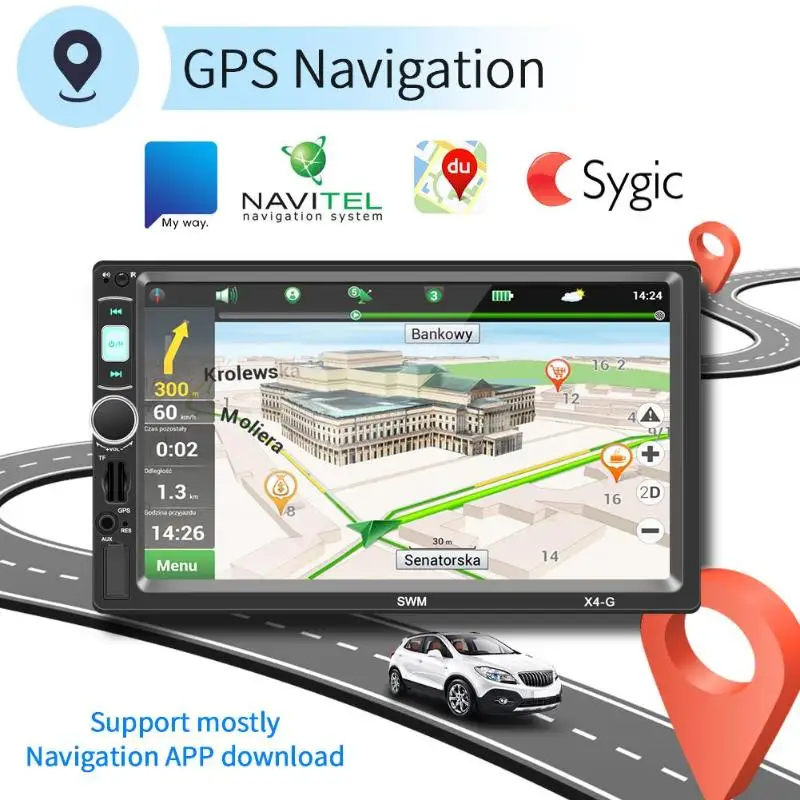 SWM X4G 7 дюймов 2 Din Bluetooth автомобильный стерео MP5 плеер gps навигация головное устройство приемник FM радио Универсальный автомобильный аудио плеер карта ЕС