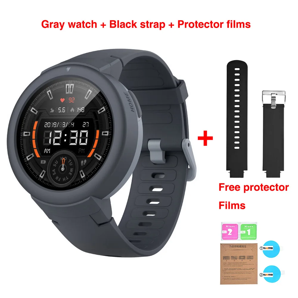 Новая версия Huami AMAZFIT Verge Lite Смарт-часы Bip 2 gps IP68 Водонепроницаемые мульти-спортивные Смарт-часы трекер здоровья - Цвет: Gray add Black