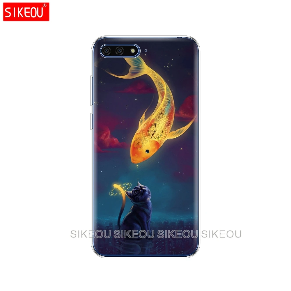 Силиконовый чехол для телефона Huawei Honor 7A PRO 7C Y5 Y6 Y7 Y9 2017 2018 Prime милая Золотая Рыба рыбка|Бамперы| |