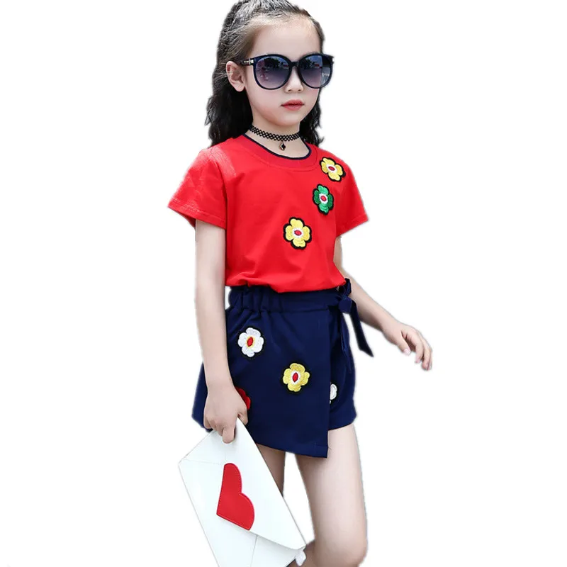 Летняя детская футболка + шорты спортивный костюм одежда для малышей Топы детей