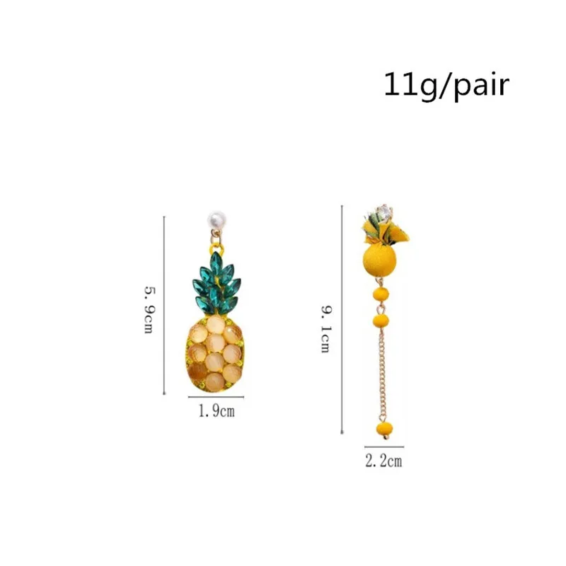 Японские корейские сережки в виде ананасов для женщин милые Креативные