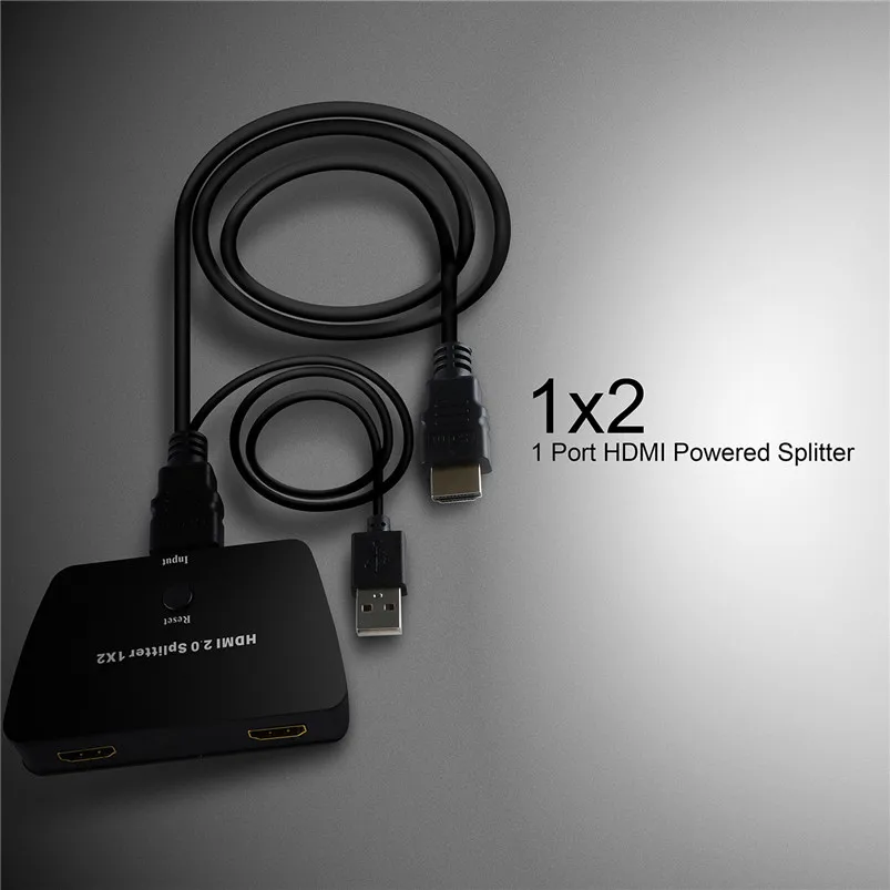 NewBEP HDMI 2 0 сплиттер 1x2 1 вход Выход ретранслятор переключатель коробка