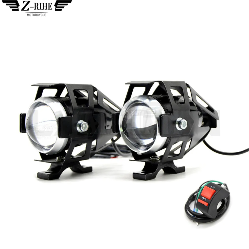 2 Pieces Black 12 В мотоциклетная фара для вождения, фара для Yamaha TMax 500 TMax 530 XJ6/DIVERSION XJR 1300/Racer XSR 700 900 - Цвет: 2 Pieces Black