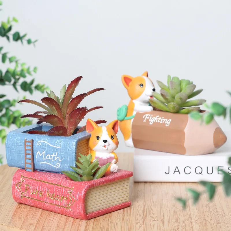 Творческий вазон для суккулентов Прекрасный животных Собака цветочный горшок