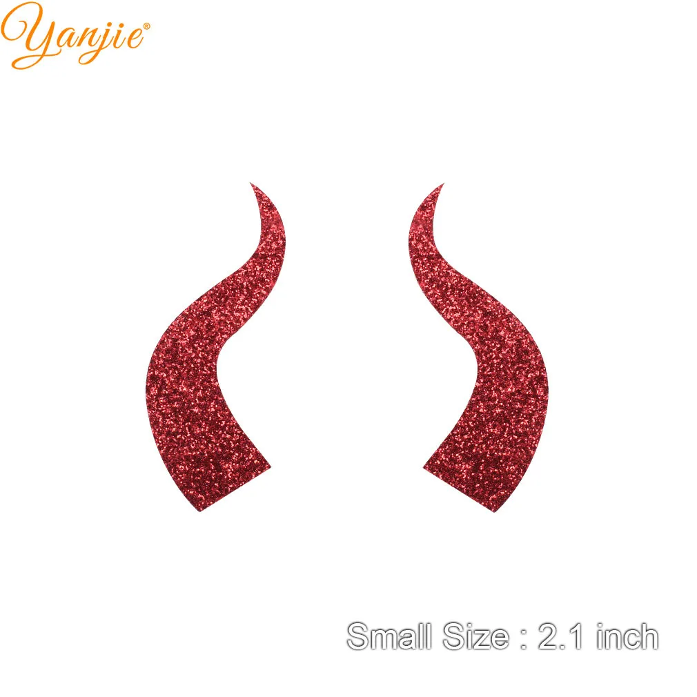 10pairs/lot Glitter Felt Devil Horn For Girls Women Headband Hot Sale Halloween Party Kids Hair Bow DIY Hair Accessories