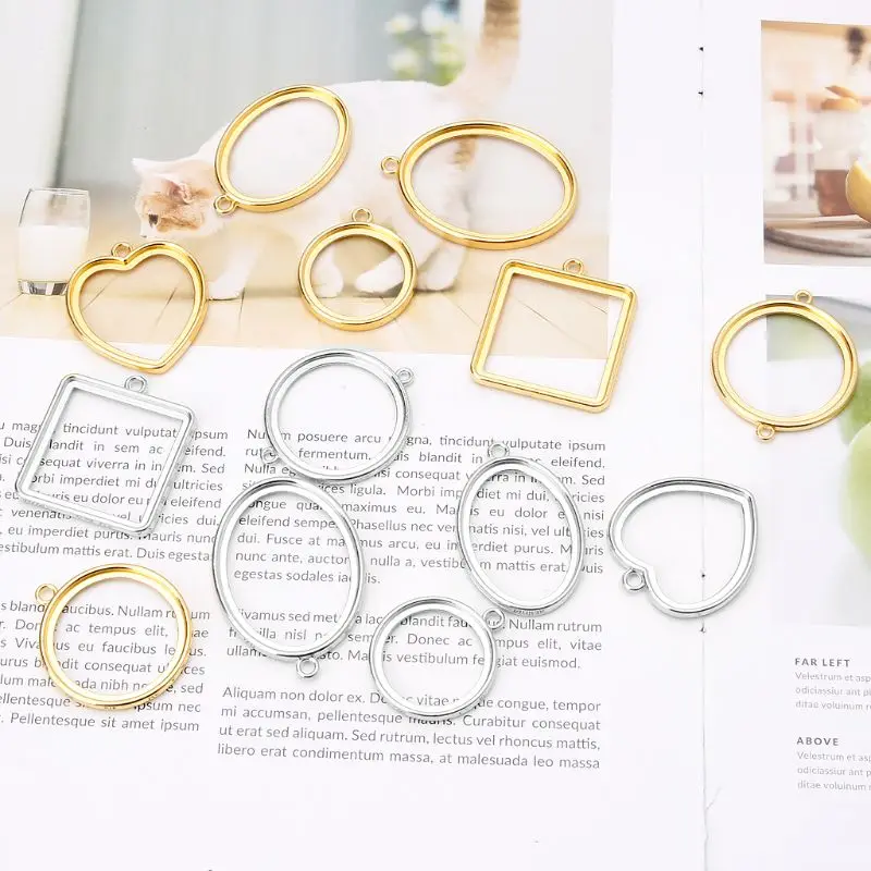 10 шт прессованный цветок пустая рамка кулон полые открытый ободок амулеты