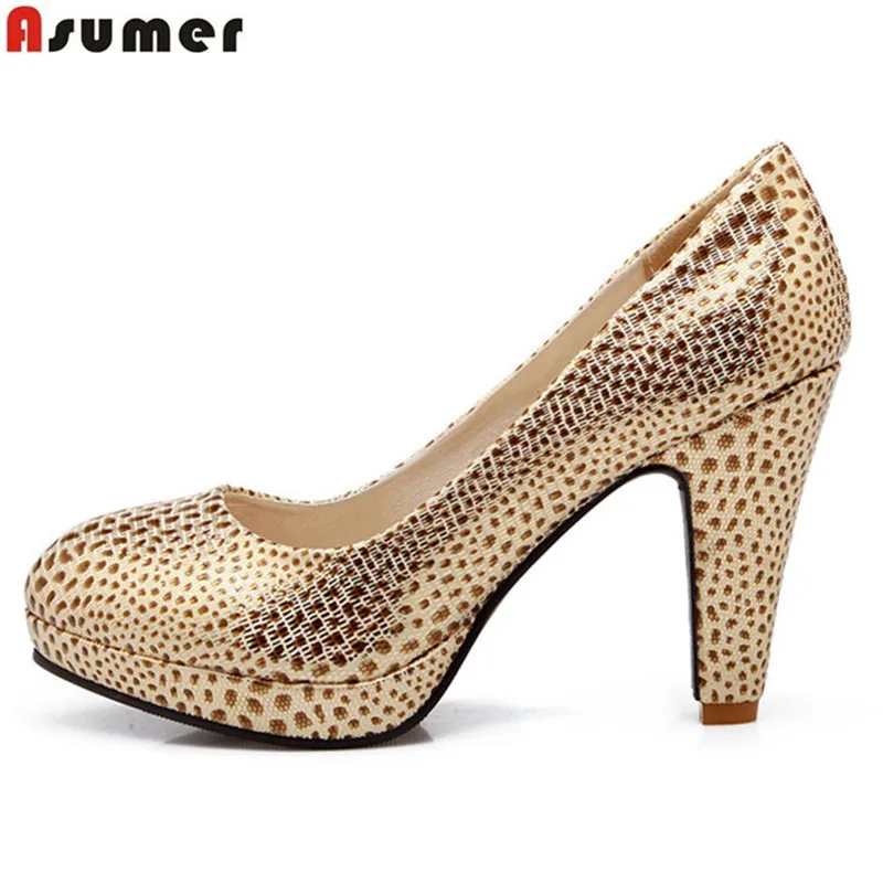 Asumer/Большие размеры 32 43 женские туфли лодочки Модные Простые весенние высокого