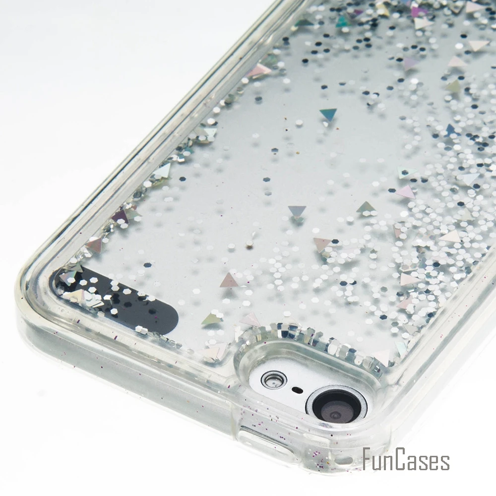 Coque Bling Love Heart Stars Мягкий ТПУ чехол для телефона Apple iPod Touch 5 Funda Quicksand сотовый Чехол