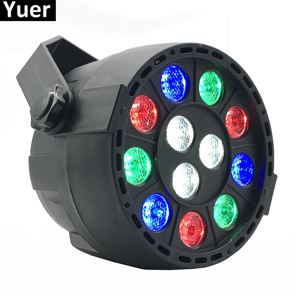 

New Professional LED Stage Lights 12 RGBW PAR DMX LED Stage Lighting Effect DMX512 Master-Slave Flat dj Light for Disco Party