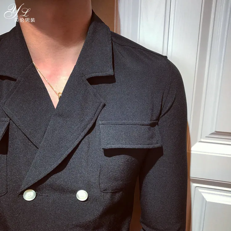 Мужская простая Модная рубашка в Корейском стиле Европейская и американская