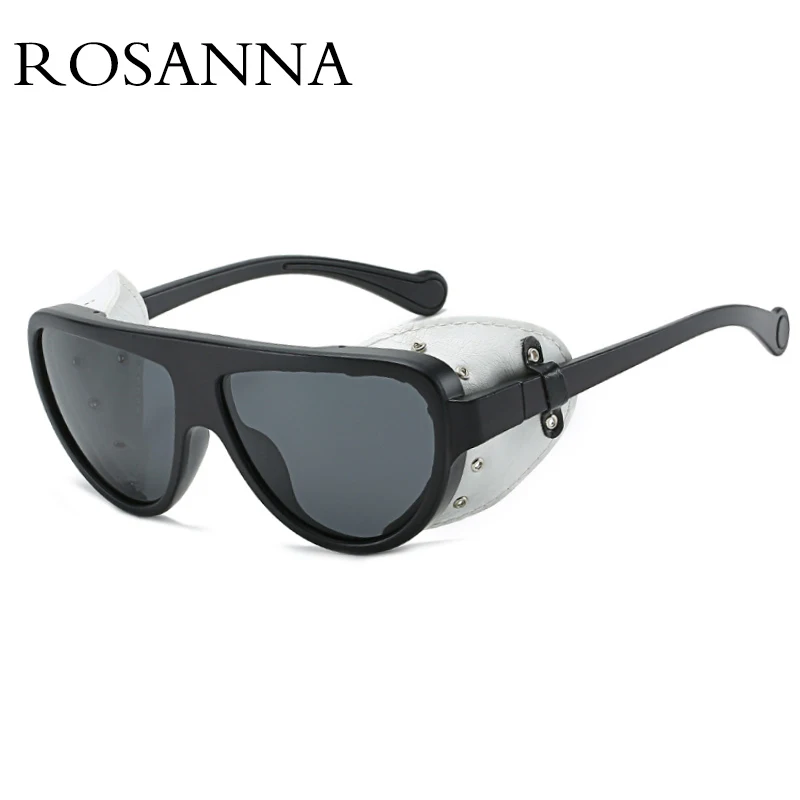Мужские и женские кожаные поляризационные очки ROSANN солнцезащитные в стиле панк