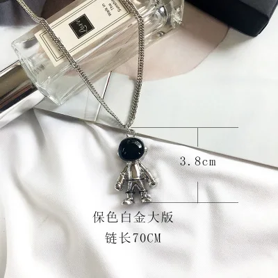 E Chain length 70CM HUANZHI, новинка, хип-хоп, Вселенная, космос, астронавт, кулон «робот», цепочка, металлическое ожерелье для мужчин, женщин, девушек, вечерние ювелирные изделия, подарок - Окраска металла: E Chain length 70CM