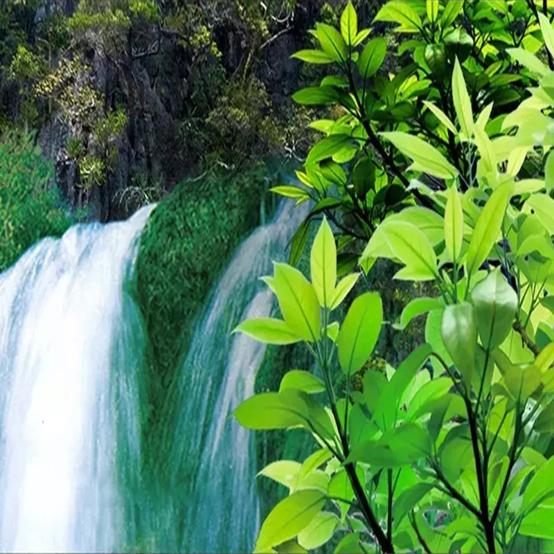 3D фотообои в китайском стиле с изображением горного водного пейзажа водопада для