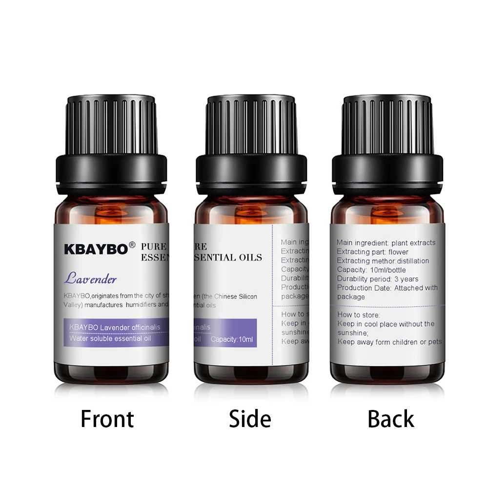 

10ml Essential Oils for Diffuser Aromatherapy Oil Humidifier 6 Kinds Fragrance of Lavender Tea Tree Rosemary Lemongrass Orange