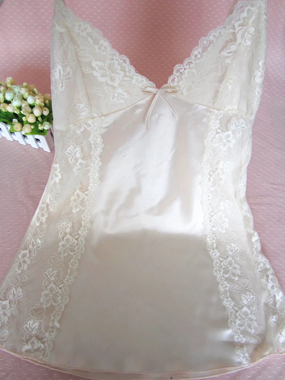 Женские ночные рубашки Для женщин сексуальное кружевное платье с v-образной