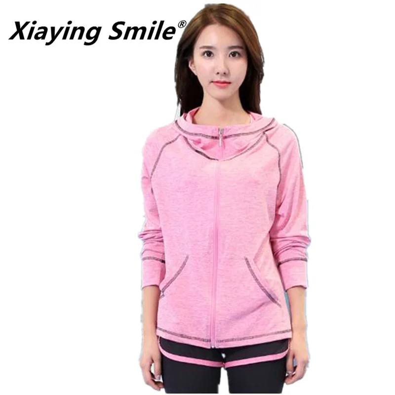 Xiaying Smile Женская дышащая куртка с застежкой-молнией и капюшоном спортивная летняя
