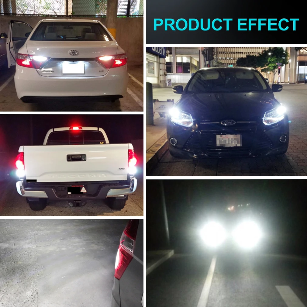 2 шт. T20 7440 W21W LED 7443 SRCK W21/5 W светодиодные автомобильные лампочки WY21W 12V 1200LM