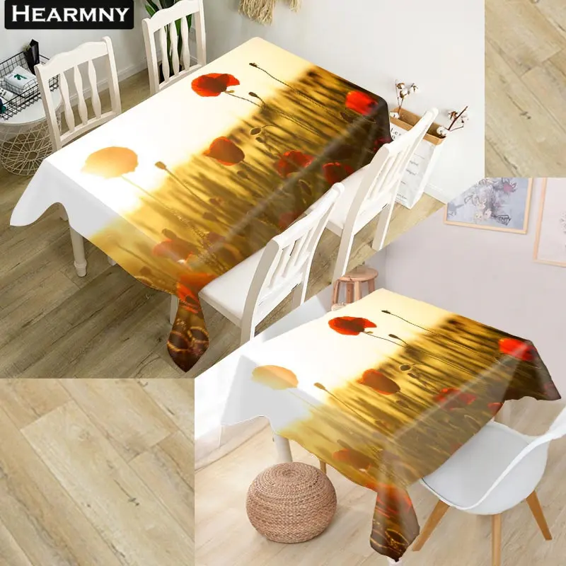 HEARMNY Маки скатерть 3D Оксфорд ткань квадратная/прямоугольная Пыленепроницаемая скатерть для вечерние украшения дома ТВ чехлы - Цвет: 9