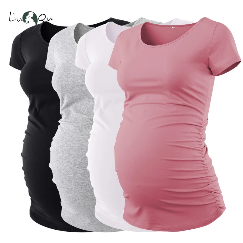 Набор из 4 шт Для женщин s для беременных классические Сторона Ruched футболка Топы