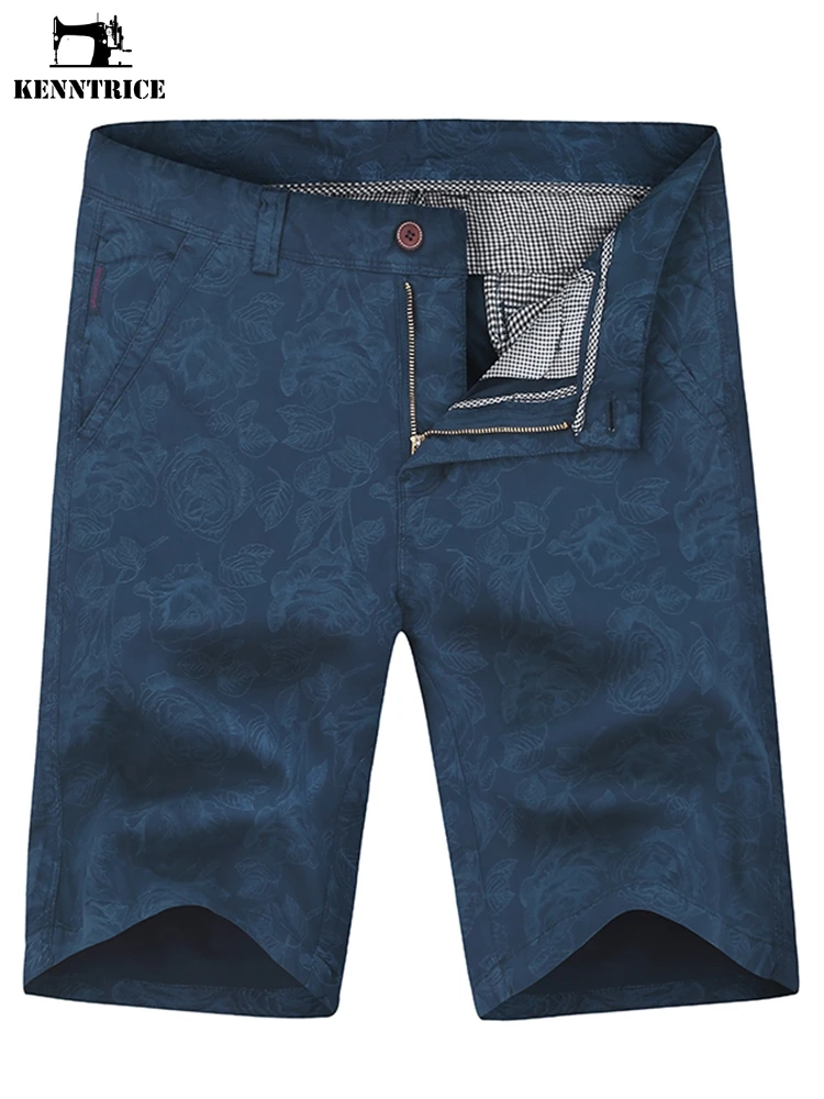 KENNTRICE Summer Cargo Shorts Men Knee Length Business Printing Flowers Cotton High Quality Spring | Мужская одежда