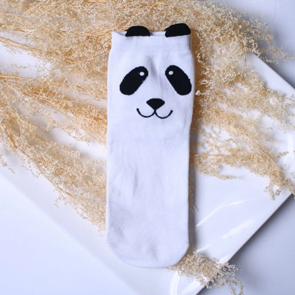 Носки с рисунком аниме для мужчин и женщин короткие милые панды девушек летние
