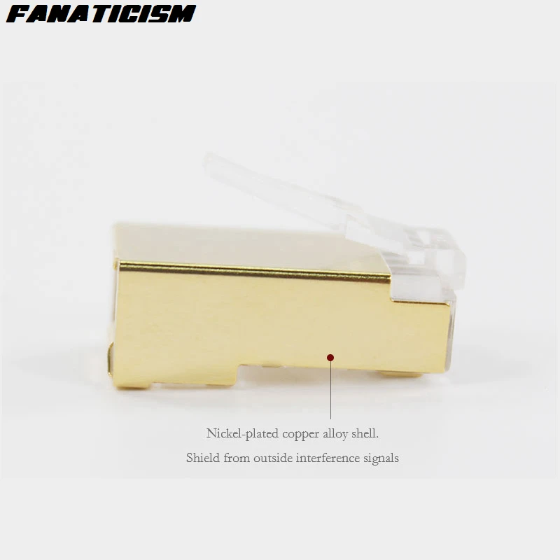 Verkaufen 2000 Stücke Gold Metall Schild RJ45 Netzwerk 8P8C Modulare Stecker Für Cat6 Cat6e Ethernet Lan Kabel Stecker Cat6 CAT6e Stecker Adapter
