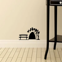 small mouse hole wall sticker door cupboard home decor art kids room decoration creative pvc carved stickers on the wall