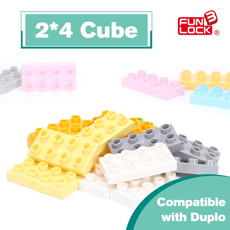 Funlock Duplo строительные блоки игрушки детали для сборки 14 шт. 2x4 куб аксессуары