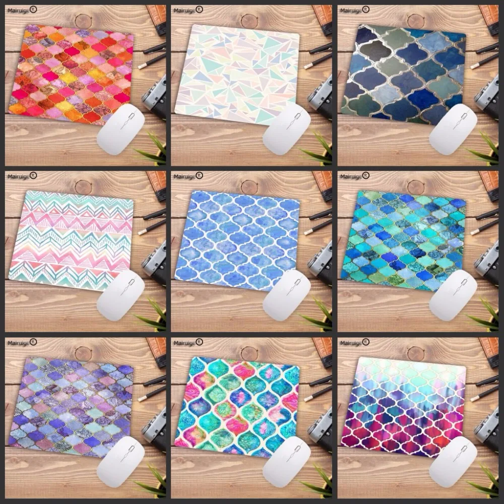 

Mairuige 22x18 см крутые радужные пастельные мароканская Акварельная краска коврики для мыши геймерские игровые коврики для мыши Коврик для мыши ...