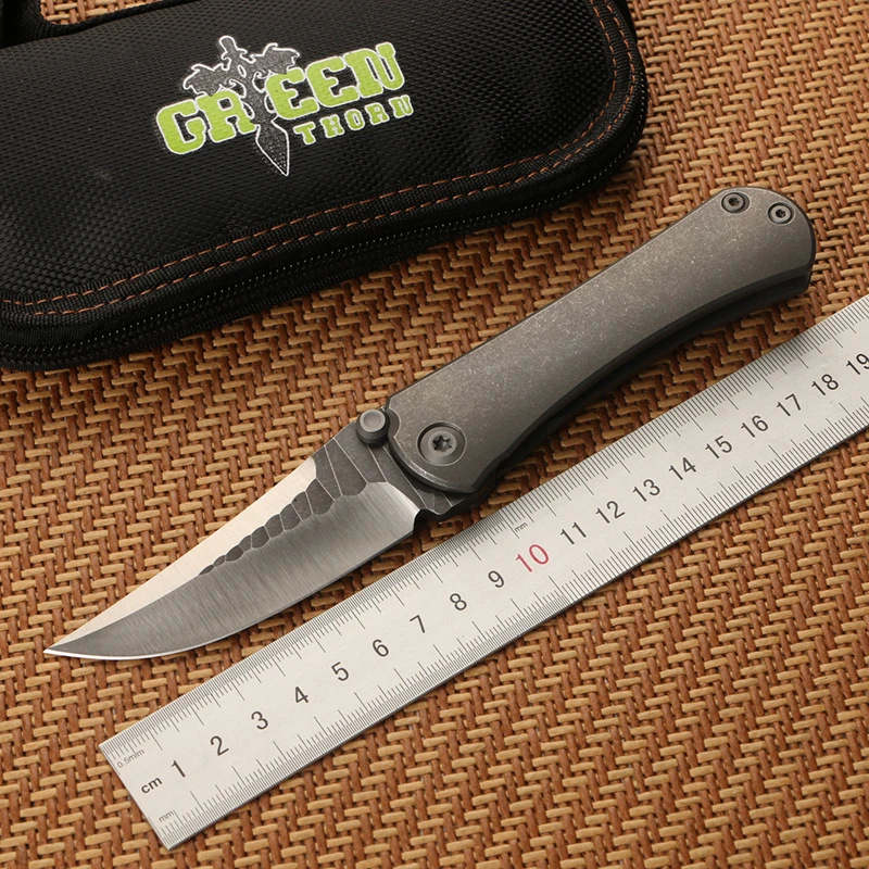 Складной нож Green thorn BORKA лезвие M390 ручка из титанового сплава для кемпинга на