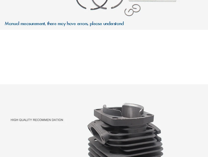 45,2 мм большой диаметр поршень головки цилиндра Восстановленный комплект колец булавки зажимы в сборе для 58 бензопилы Универсальный лесозаготовительная пила цилиндр фитинг