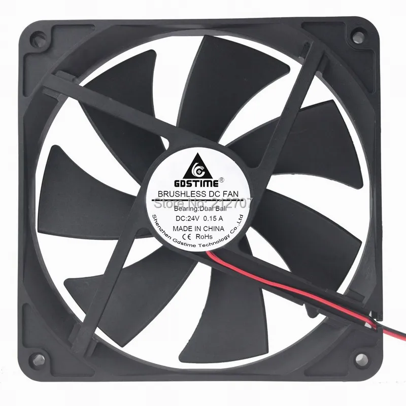 20 шт. Gdstime 140 мм DC 24V 2Pin шариковый подшипник 140x140x25 14 см охлаждающий вентилятор для