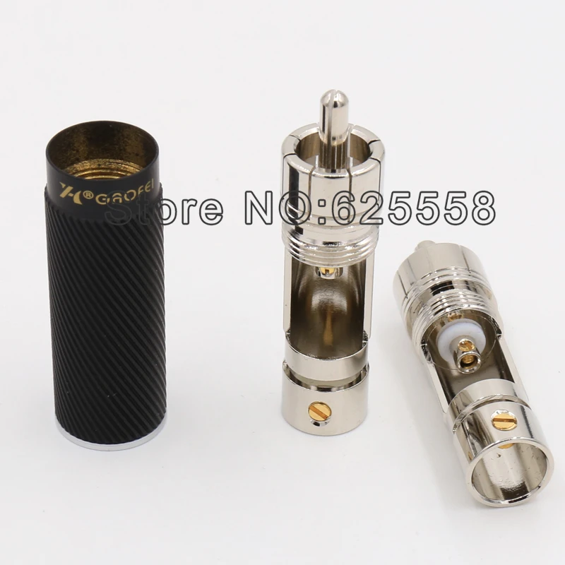 Бесплатная доставка 4 шт. латунь родиевое покрытие Rca вилки разъем hi-end аудио |