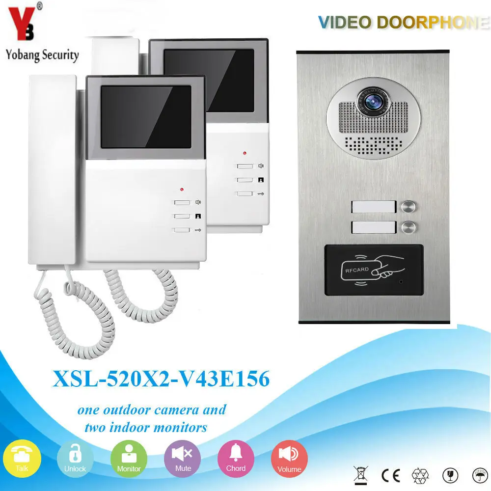 Yobang Security Multi Units Household Video Intercom Apartment RFID Door Phone System Max Support 12 Monitors For Option | Безопасность