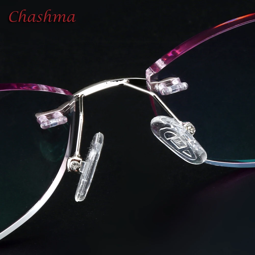 Женские титановые очки без оправы Chashma брендовые с цветными линзами lunette de