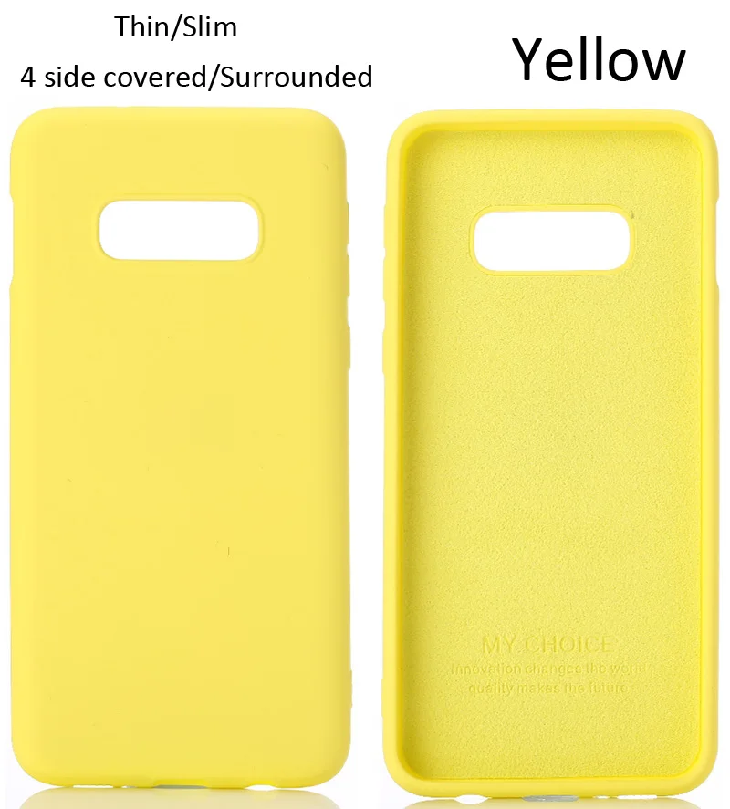 4 side coverd Жидкий силиконовый чехол для samsung Galaxy S10 Plus, мягкий гелевый резиновый чехол высокого качества - Цвет: 4 side coverd