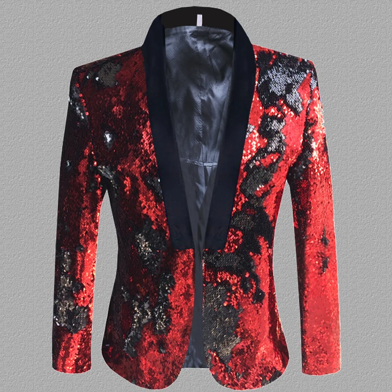 Flip sequins blazer men suits designs jacket mens stage costumes singers clothes dance star style dress rock masculino homme | Мужская
